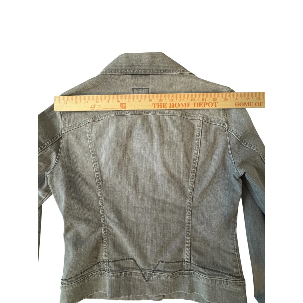 Hugo Boss Orange Mens Grey Denim Trucker Jacket Stretch Slim Fit Size M - Picture 12 of 13